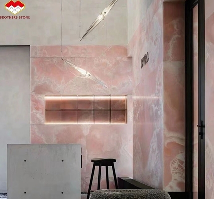 Lampade di pietra a lastra di cristallo rosa rosa trasparente moderna per il pannello di sfondo di parete retroilluminato