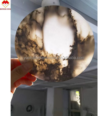Vaso da tavola lucidato con 18 20mm Lumi Stone Onyx Mat Tazze da tè e montanti in marmo Onyx