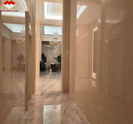 Calcite marmo lucidato Bianco Botticino per High End Shanna Beige Wall Panel Design