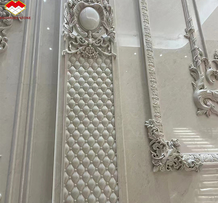 Calcite marmo lucidato Bianco Botticino per High End Shanna Beige Wall Panel Design