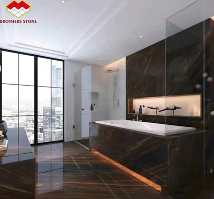 Piano di pavimentazione per hotel in stile moderno personalizzato sabbia dorata sabbia galleggiante marmo di granito marrone