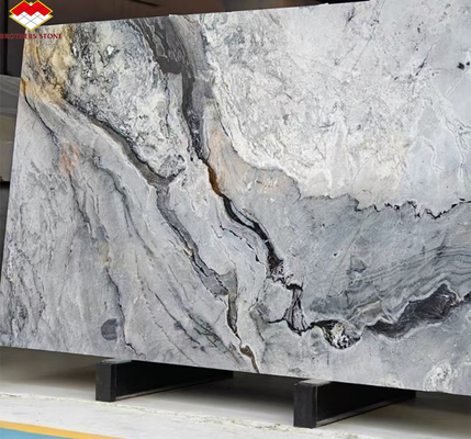 Moderno inchiostro pittura marmo grande lastra rifinito grigio pannello di parete e piastrelle da tavolo da cucina