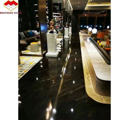 Piano di pavimentazione per hotel in stile moderno personalizzato sabbia dorata sabbia galleggiante marmo di granito marrone