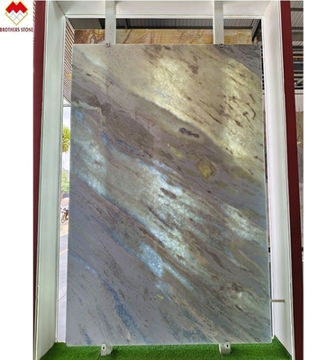 Moderno tipo di marmo Onyx Traslucido Blu Ombra Quartzita lastra per soggiorno