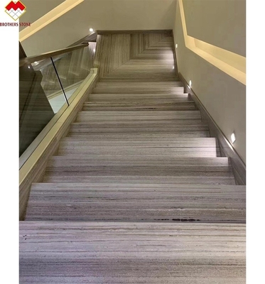 Veni di legno scala in marmo bianco con Led dimensioni personalizzate marmo scala passo piastrelle con luce