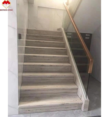 Veni di legno scala in marmo bianco con Led dimensioni personalizzate marmo scala passo piastrelle con luce