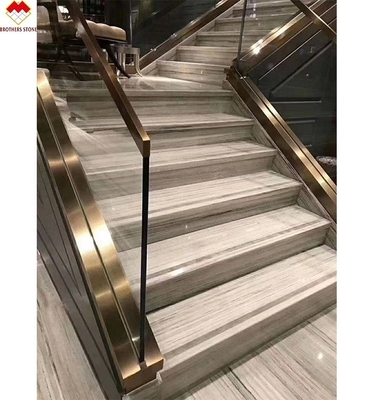 Veni di legno scala in marmo bianco con Led dimensioni personalizzate marmo scala passo piastrelle con luce