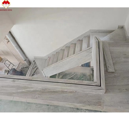 Veni di legno scala in marmo bianco con Led dimensioni personalizzate marmo scala passo piastrelle con luce