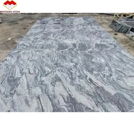 Hotel moderno Matt Superficie Finitura di pietra naturale Granito grigio scuro con vene bianche Scala