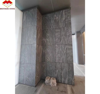 Hotel moderno Matt Superficie Finitura di pietra naturale Granito grigio scuro con vene bianche Scala