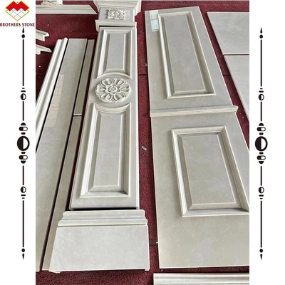 Pannello di muro in marmo beige chiaro e colonna di intaglio in marmo per il display di sfondo moderno