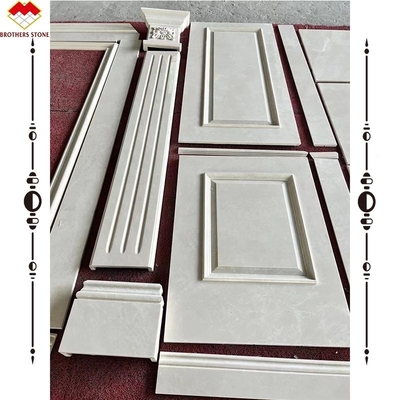 Pannello di muro in marmo beige chiaro e colonna di intaglio in marmo per il display di sfondo moderno