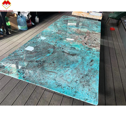 Grande Slab Multicolore Verde Guatemala Verde Marmo Tavolo da pranzo Tavolo da caffè Per Villa