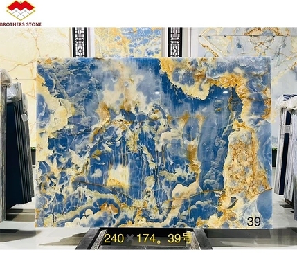 Pietra blu-oro-onice, lastre di marmo traslucido naturale per il televisore