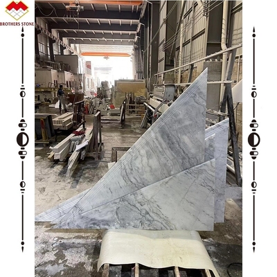 Dimensioni personalizzate Pietra di marmo bianca Scale pedane e ascensore per stile di design moderno look