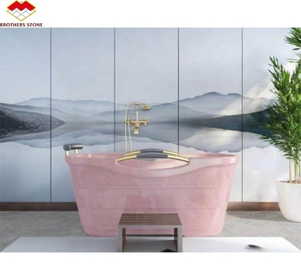 Pietra naturale retroilluminata rosa onice lastra di pietra traslucida per tavolo moderno e batutub