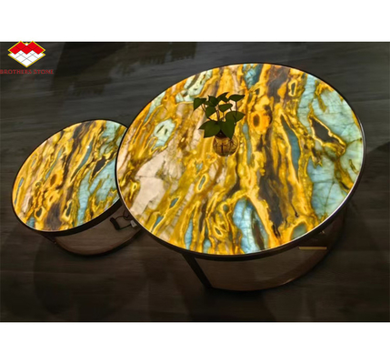 Maldive Blu Luxury Stone Traslucido lucidato Big Slab per Hotel Set Tavola da pranzo