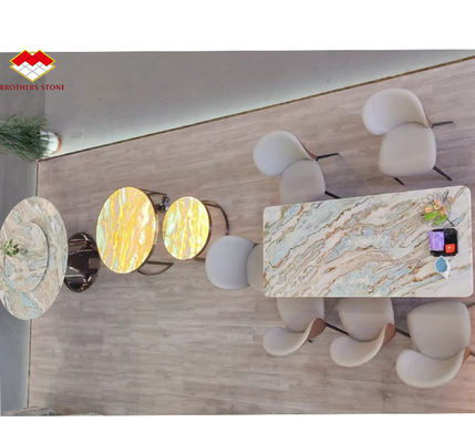 Maldive Blu Luxury Stone Traslucido lucidato Big Slab per Hotel Set Tavola da pranzo