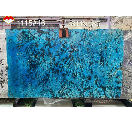 Modern Luxury Fantasy Blue Stone Calcite Marmo Tavolo da pranzo con finitura lucidata
