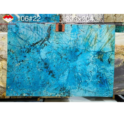 Modern Luxury Fantasy Blue Stone Calcite Marmo Tavolo da pranzo con finitura lucidata
