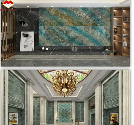 Modern Luxury Fantasy Blue Stone Calcite Marmo Tavolo da pranzo con finitura lucidata