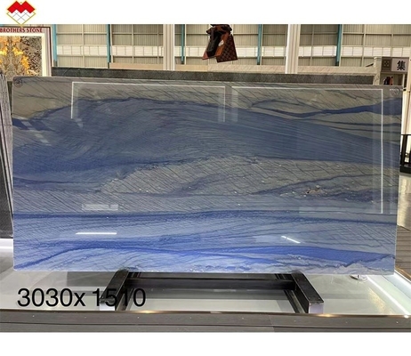 Luxury Azul Macaubas Natural Blue Marble Slab Da bancone Piastrelle di quarzo