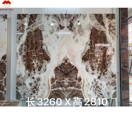 Translucente sangue-arancione Rosso Onyx Pietra con vene bianche CNF Vene di legno rosso pannello murario di marmo