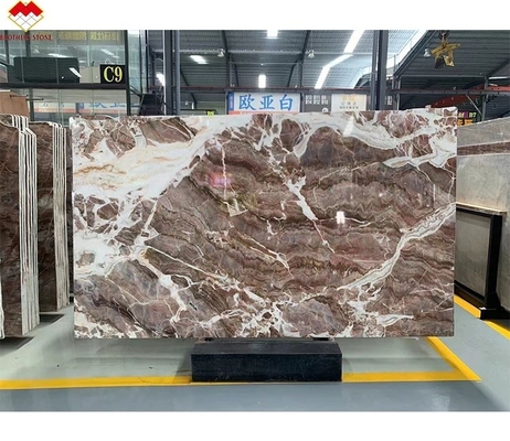 Translucente sangue-arancione Rosso Onyx Pietra con vene bianche CNF Vene di legno rosso pannello murario di marmo