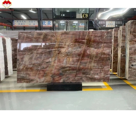 Translucente sangue-arancione Rosso Onyx Pietra con vene bianche CNF Vene di legno rosso pannello murario di marmo