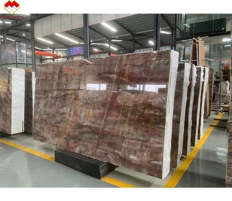 Translucente sangue-arancione Rosso Onyx Pietra con vene bianche CNF Vene di legno rosso pannello murario di marmo