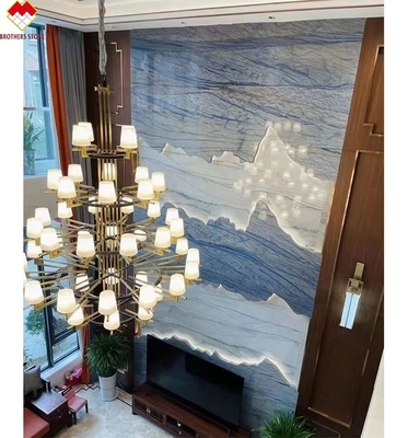 Design delle pareti e dei pavimenti dell'hotel Macaubas azzurro Pietra di marmo blu con vene bianche