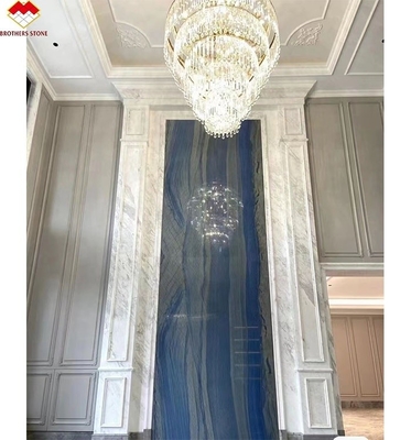Design delle pareti e dei pavimenti dell'hotel Macaubas azzurro Pietra di marmo blu con vene bianche