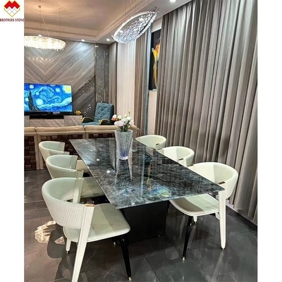 Grande Slab Luxury Smeraldo Blu Onyx Marmo dal Brasile per Tavolo Trasparente Cena