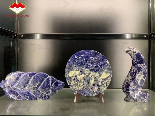 Marmo di onice di sodalite blu trasparente per grande lastra o taglio su misura