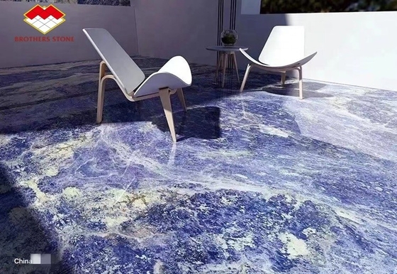 Marmo di onice di sodalite blu trasparente per grande lastra o taglio su misura