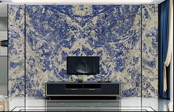 Marmo di onice di sodalite blu trasparente per grande lastra o taglio su misura