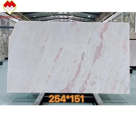 Fantasia moderna Rosa rosa Quartzite Slab Villa Marmo tipo Dolomite lucidato Slab grande