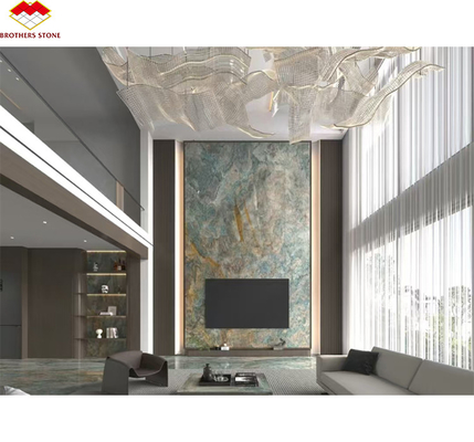 Amazon Blu Luxury Stone Slab lucidato per villa e hotel ispirazione per il design degli interni
