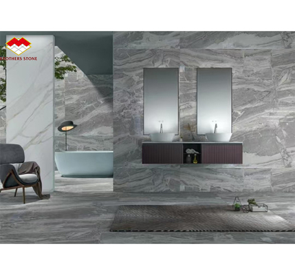 Pannelli murari di marmo grigio serbo lucidato per decorazioni interne di fascia alta