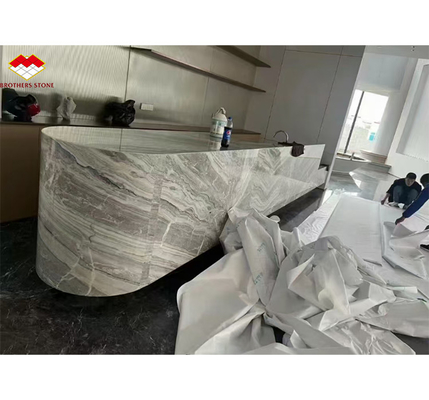 Pannelli murari di marmo grigio serbo lucidato per decorazioni interne di fascia alta