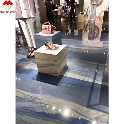 Blu Azzurro Macaubas Quartzite Pietra lucidata Superficie lucidata Disegno grafico per la fine Home