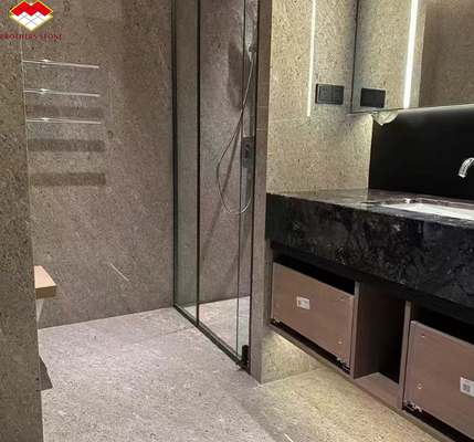 Italian Kwong Grigio Marmo Modern Slab Hotel Bagno Pannelli murali Piastrelle lucide