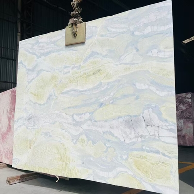 Moderno marmo blu Onyx con vene verdi per il bancone Tavolo Vanità Parete pavimentazione Disegno Soluzione di progettazione grafica incluso