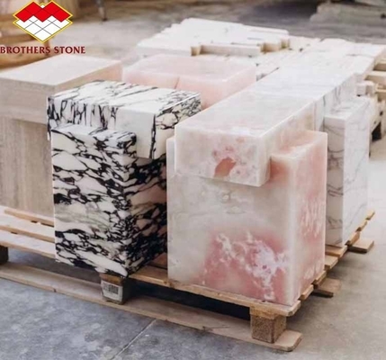 Matt Finitura superficiale Pietra di onice rosa moderna per applicazioni a tavolo e parete