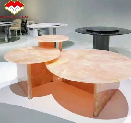 Matt Finitura superficiale Pietra di onice rosa moderna per applicazioni a tavolo e parete
