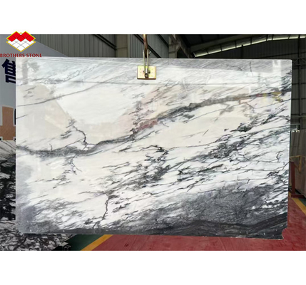 Snow Mountain Bianco Marmo Grandi lastre per il design moderno Tavolo da pranzo Top pietra naturale