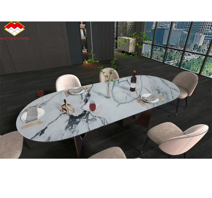 Snow Mountain Bianco Marmo Grandi lastre per il design moderno Tavolo da pranzo Top pietra naturale