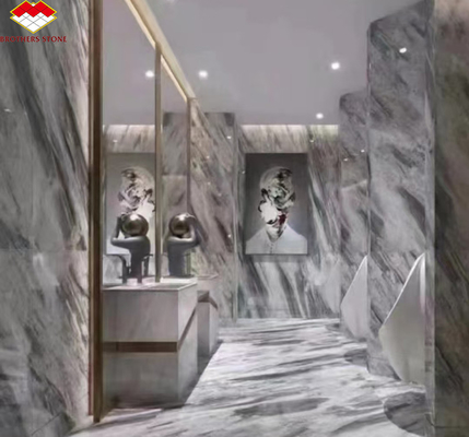 Hotel Interior Design Calcite Marmo Piano Pavimento e Scale con Luce in Firenze Grigio