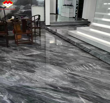 Hotel Interior Design Calcite Marmo Piano Pavimento e Scale con Luce in Firenze Grigio