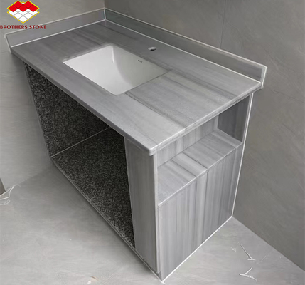 Piastrelle lucidate in pietra di calcite di tipo marmoreo grigio stellato per vaschino e lavandino da bagno